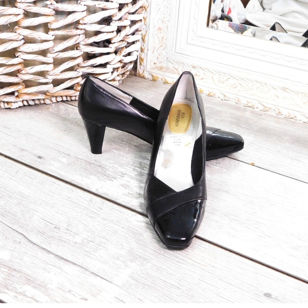 ROS HAMMERSON WMN 7M VALLERIE LTHR HEEL PUMPS - Picture 4 of 7